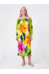 Hand Painted Rayon Off Shoulder Dress